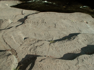 Rock carvings for future archeologists to study.