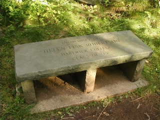 A memorial bench