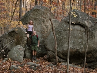 At the end of the day, Z & A pose at Split Rock.