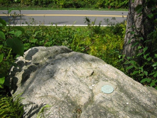 The azimuth mark near the road