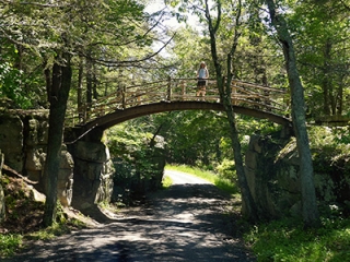 Wooden bridge over the Lake Minnewaska Carriage Road