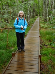 Zhanna on the boardwalk section of the Jesup Path