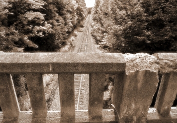 This long concrete bridge passes over the former DL&W tracks.
