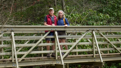 Rich and Zhanna on the footbridge