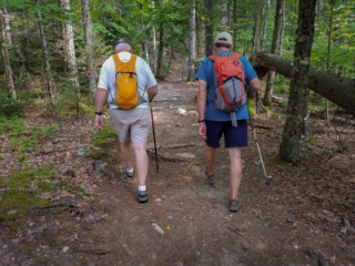 Dad & Rich hiking on the Bubble & Jordan Ponds Path