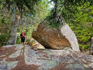 We pass a very large boulder ...