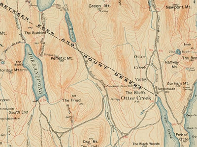 Path map of the eastern part of Mount Desert Island, 1896