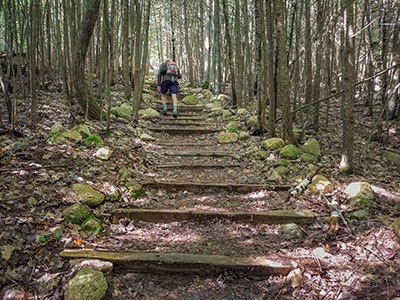 Rich climbs the Hemlock Trail