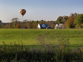 Hot air balloon over the neighbor's field, October 9.