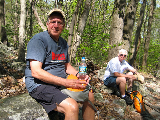 Rich and Dave enjoy a break along the River of Rocks.