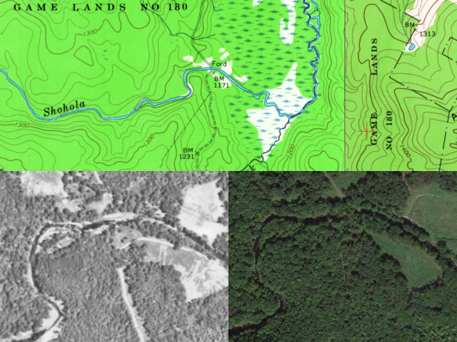 Aerial imagery from 1959 and 2015 looks similar, so we thought there might still be a way to cross.
