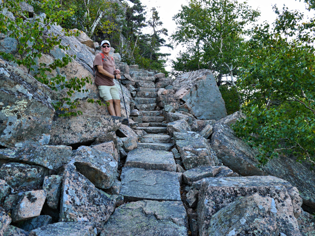 Rich climbs the beautiful steps of the Beachcroft Path