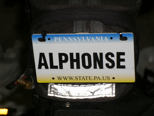 John has his own ALPHONSE license plate now!