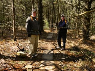 Dad and Rich begin hiking on this chilly morning.