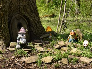We came across these cool gnomes and other woodland creatures.